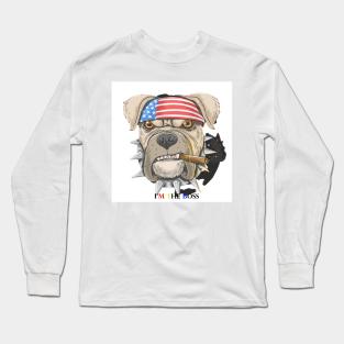 Pitbull American punk head dog Long Sleeve T-Shirt